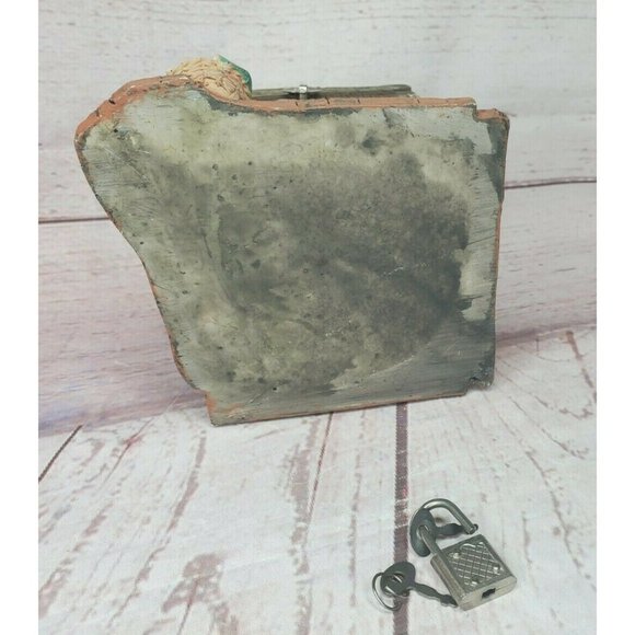 Rare Authentic 3D Bear Lock And Key Decorative Piggy Bank Home Décor - Picture 9 of 12